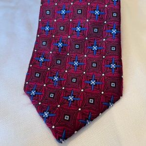 Jos A Bank Signature Gold Red Tie Handmade in USA 100% Silk